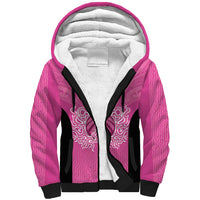 New Zealand Custom Sherpa Hoodie Fire Basketball Maori Tribal Pink LT9 Unisex Pink - Polynesian Pride