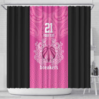 New Zealand Custom Shower Curtain Fire Basketball Maori Tribal Pink LT9 - Polynesian Pride