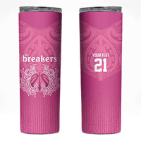 New Zealand Custom Skinny Tumbler Fire Basketball Maori Tribal Pink LT9 Pink - Polynesian Pride