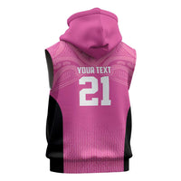 New Zealand Custom Sleeveless Hoodie Fire Basketball Maori Tribal Pink LT9 - Polynesian Pride