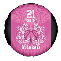 New Zealand Custom Spare Tire Cover Fire Basketball Maori Tribal Pink LT9 - Polynesian Pride