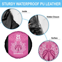 New Zealand Custom Spare Tire Cover Fire Basketball Maori Tribal Pink LT9 - Polynesian Pride