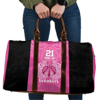 New Zealand Custom Travel Bag Fire Basketball Maori Tribal Pink LT9 Pink - Polynesian Pride