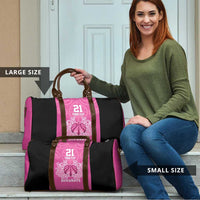 New Zealand Custom Travel Bag Fire Basketball Maori Tribal Pink LT9 - Polynesian Pride