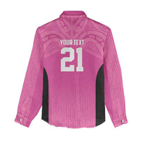 New Zealand Custom Women Casual Shirt Fire Basketball Maori Tribal Pink - Polynesian Pride