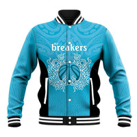 New Zealand Custom Baseball Jacket Fire Basketball Maori Tribal Sky Blue - Polynesian Pride