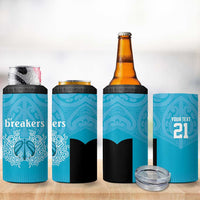 New Zealand Custom 4 in 1 Can Cooler Tumbler Fire Basketball Maori Tribal Sky Blue LT9 - Polynesian Pride