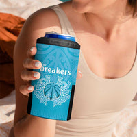 New Zealand Custom 4 in 1 Can Cooler Tumbler Fire Basketball Maori Tribal Sky Blue LT9 - Polynesian Pride