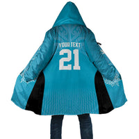 New Zealand Custom Cloak Fire Basketball Maori Tribal Sky Blue - Polynesian Pride