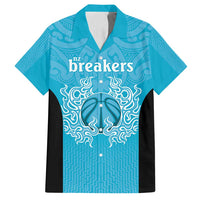 New Zealand Custom Family Matching Tank Maxi Dress and Hawaiian Shirt Fire Basketball Maori Tribal Sky Blue LT9 Dad's Shirt - Short Sleeve Blue - Polynesian Pride