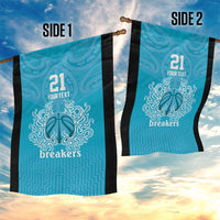 New Zealand Custom Garden Flag Fire Basketball Maori Tribal Sky Blue LT9 - Polynesian Pride