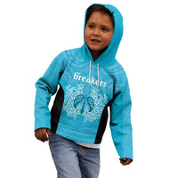 New Zealand Custom Kid Hoodie Fire Basketball Maori Tribal Sky Blue LT9 - Polynesian Pride