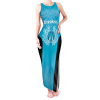 New Zealand Custom Tank Maxi Dress Fire Basketball Maori Tribal Sky Blue LT9 Women Blue - Polynesian Pride