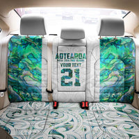 Custom New Zealand Aotearoa Back Car Seat Cover Green Maori Paua Shell Indigenous - Polynesian Pride