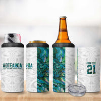 Custom New Zealand Aotearoa 4 in 1 Can Cooler Tumbler Green Maori Paua Shell Indigenous LT9 - Polynesian Pride