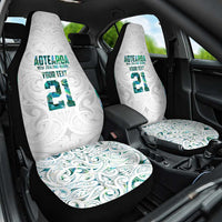 Custom New Zealand Aotearoa Car Seat Cover Green Maori Paua Shell Indigenous - Polynesian Pride