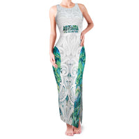 Custom New Zealand Aotearoa Family Matching Tank Maxi Dress and Hawaiian Shirt Green Maori Paua Shell Indigenous LT9 Mom's Dress Green - Polynesian Pride