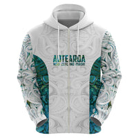 Custom New Zealand Aotearoa Hoodie Green Maori Paua Shell Indigenous - Polynesian Pride