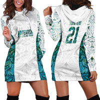 Custom New Zealand Aotearoa Hoodie Dress Green Maori Paua Shell Indigenous LT9 - Polynesian Pride