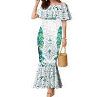 Custom New Zealand Aotearoa Mermaid Dress Green Maori Paua Shell Indigenous - Polynesian Pride