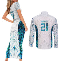 Custom New Zealand Aotearoa Couples Matching Short Sleeve Bodycon Dress and Long Sleeve Button Shirt Maori Paua Shell Indigenous LT9 - Polynesian Pride