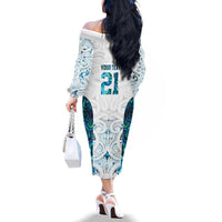 Custom New Zealand Aotearoa Family Matching Off The Shoulder Long Sleeve Dress and Hawaiian Shirt Maori Paua Shell Indigenous LT9 - Polynesian Pride