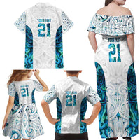 Custom New Zealand Aotearoa Family Matching Off Shoulder Maxi Dress and Hawaiian Shirt Maori Paua Shell Indigenous LT9 - Polynesian Pride