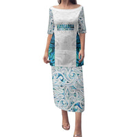 Custom New Zealand Aotearoa Family Matching Puletasi and Hawaiian Shirt Maori Paua Shell Indigenous LT9 Mom's Dress Blue - Polynesian Pride