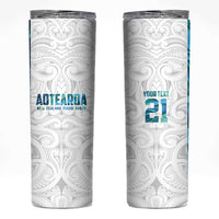Custom New Zealand Aotearoa Skinny Tumbler Maori Paua Shell Indigenous LT9 Blue - Polynesian Pride
