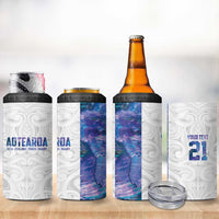 Custom New Zealand Aotearoa 4 in 1 Can Cooler Tumbler Purple Maori Paua Shell Indigenous LT9 - Polynesian Pride