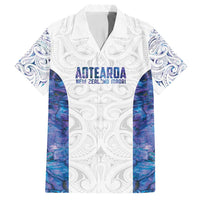 Custom New Zealand Aotearoa Family Matching Summer Maxi Dress and Hawaiian Shirt Purple Maori Paua Shell Indigenous LT9 Dad's Shirt - Short Sleeve Purple - Polynesian Pride