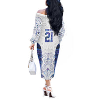Custom New Zealand Aotearoa Off The Shoulder Long Sleeve Dress Purple Maori Paua Shell Indigenous LT9 - Polynesian Pride
