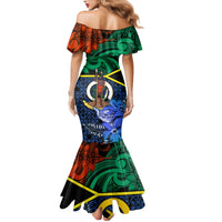 Tafea Day Family Matching Mermaid Dress and Hawaiian Shirt Vanuatu Sand Drawing With Polynesian Pattern LT9 - Polynesian Pride