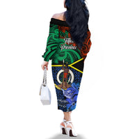 Tafea Day Family Matching Off Shoulder Long Sleeve Dress and Hawaiian Shirt Vanuatu Sand Drawing With Polynesian Pattern LT9 - Polynesian Pride