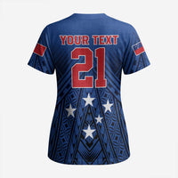 Custom Rugby Toa Samoa Scrub Top Samoa mo Samoa Strength in Tatau - Polynesian Pride