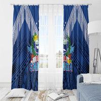 Rugby Toa Samoa Window Curtain Samoa mo Samoa Strength in Tatau - Polynesian Pride