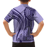 Samoa Siapo Arty Family Matching Puletasi Dress and Hawaiian Shirt Purple Style LT9 - Polynesian Pride