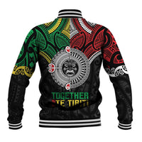 Aotearoa and Cook Islands Mo Te Tiriti Baseball Jacket New Zealand Honour The Treaty Ake!Ake!Ake! LT9 - Polynesian Pride