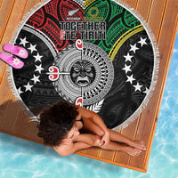 Aotearoa and Cook Islands Mo Te Tiriti Beach Blanket New Zealand Honour The Treaty Ake!Ake!Ake! LT9 - Polynesian Pride