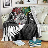Aotearoa and Cook Islands Mo Te Tiriti Blanket New Zealand Honour The Treaty Ake!Ake!Ake! LT9 Green - Polynesian Pride