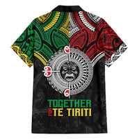 Aotearoa and Cook Islands Mo Te Tiriti Family Matching Short Sleeve Bodycon Dress and Hawaiian Shirt New Zealand Honour The Treaty Ake!Ake!Ake! LT9 - Polynesian Pride