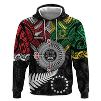 Aotearoa and Cook Islands Mo Te Tiriti Hoodie New Zealand Honour The Treaty Ake!Ake!Ake! LT9 Pullover Hoodie Green - Polynesian Pride