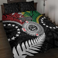 Aotearoa and Cook Islands Mo Te Tiriti Quilt Bed Set New Zealand Honour The Treaty Ake!Ake!Ake! LT9 Green - Polynesian Pride