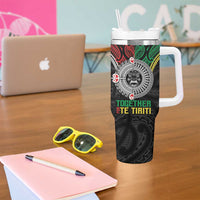 Aotearoa and Cook Islands Mo Te Tiriti Tumbler With Handle New Zealand Honour The Treaty Ake!Ake!Ake! LT9 - Polynesian Pride