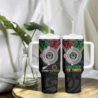 Aotearoa and Cook Islands Mo Te Tiriti Tumbler With Handle New Zealand Honour The Treaty Ake!Ake!Ake! LT9 - Polynesian Pride