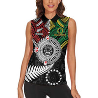 Aotearoa and Cook Islands Mo Te Tiriti Women Sleeveless Polo Shirt New Zealand Honour The Treaty Ake!Ake!Ake! LT9 - Polynesian Pride