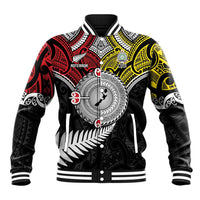 Aotearoa and Niue Mo Te Tiriti Baseball Jacket New Zealand Honour The Treaty Ake!Ake!Ake! LT9 Unisex Gold - Polynesian Pride