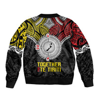 Aotearoa and Niue Mo Te Tiriti Bomber Jacket New Zealand Honour The Treaty Ake!Ake!Ake! LT9 - Polynesian Pride