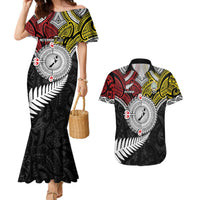 Aotearoa and Niue Mo Te Tiriti Couples Matching Mermaid Dress and Hawaiian Shirt New Zealand Honour The Treaty Ake!Ake!Ake! LT9 Gold - Polynesian Pride