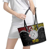 Aotearoa and Niue Mo Te Tiriti Leather Tote Bag New Zealand Honour The Treaty Ake!Ake!Ake! LT9 - Polynesian Pride